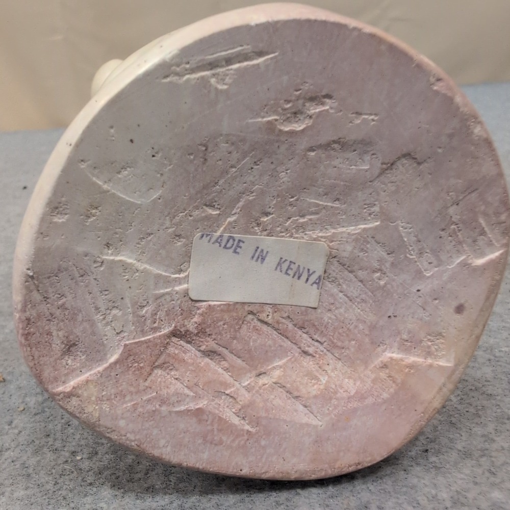 Kenya Hand Carved Soapstone‎ Family Unity Sculpture Pink Cream Abstract Art - Picture 5 of 6